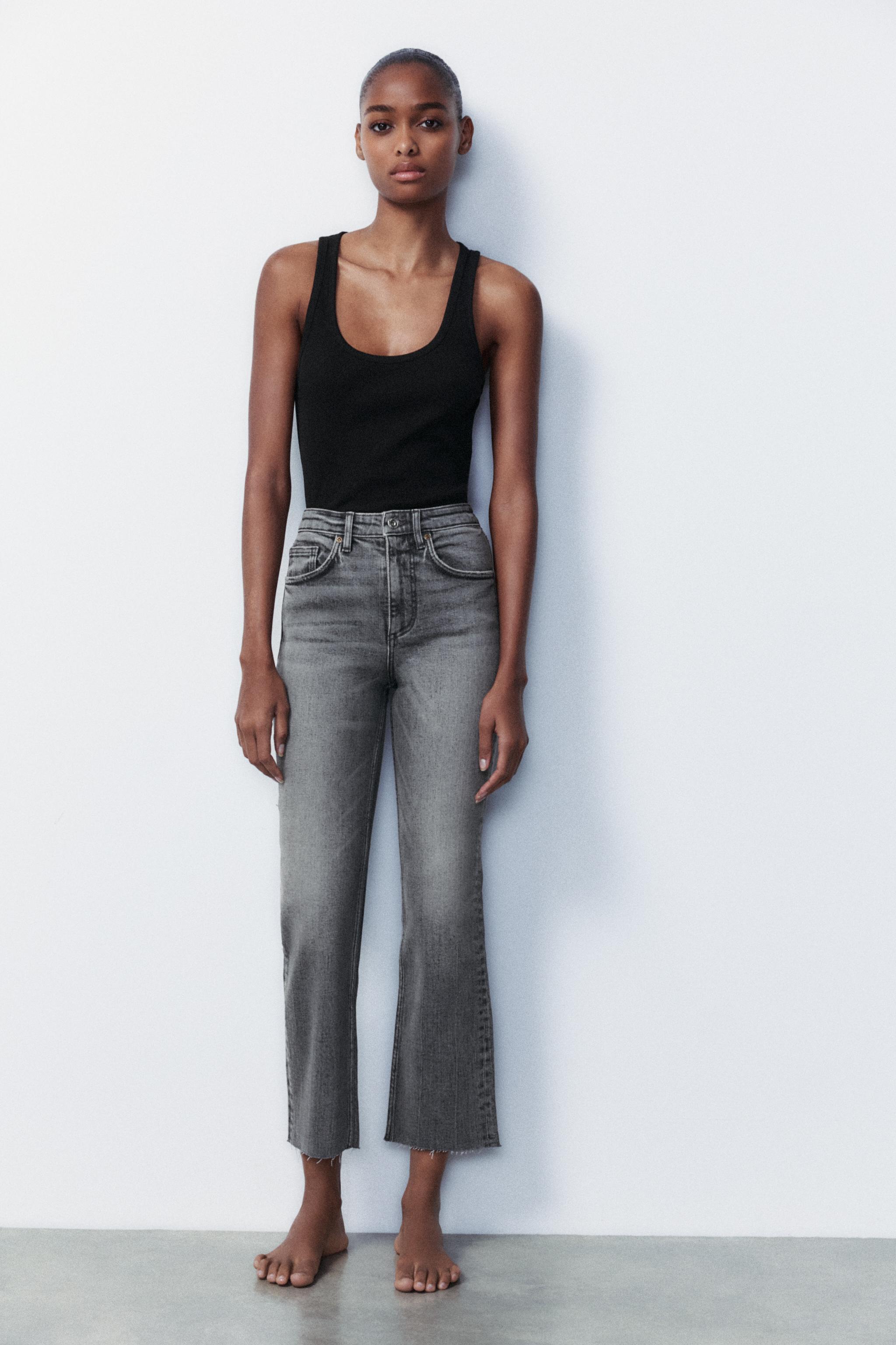 TRF HIGH-WAISTED CROPPED FLARE JEANS