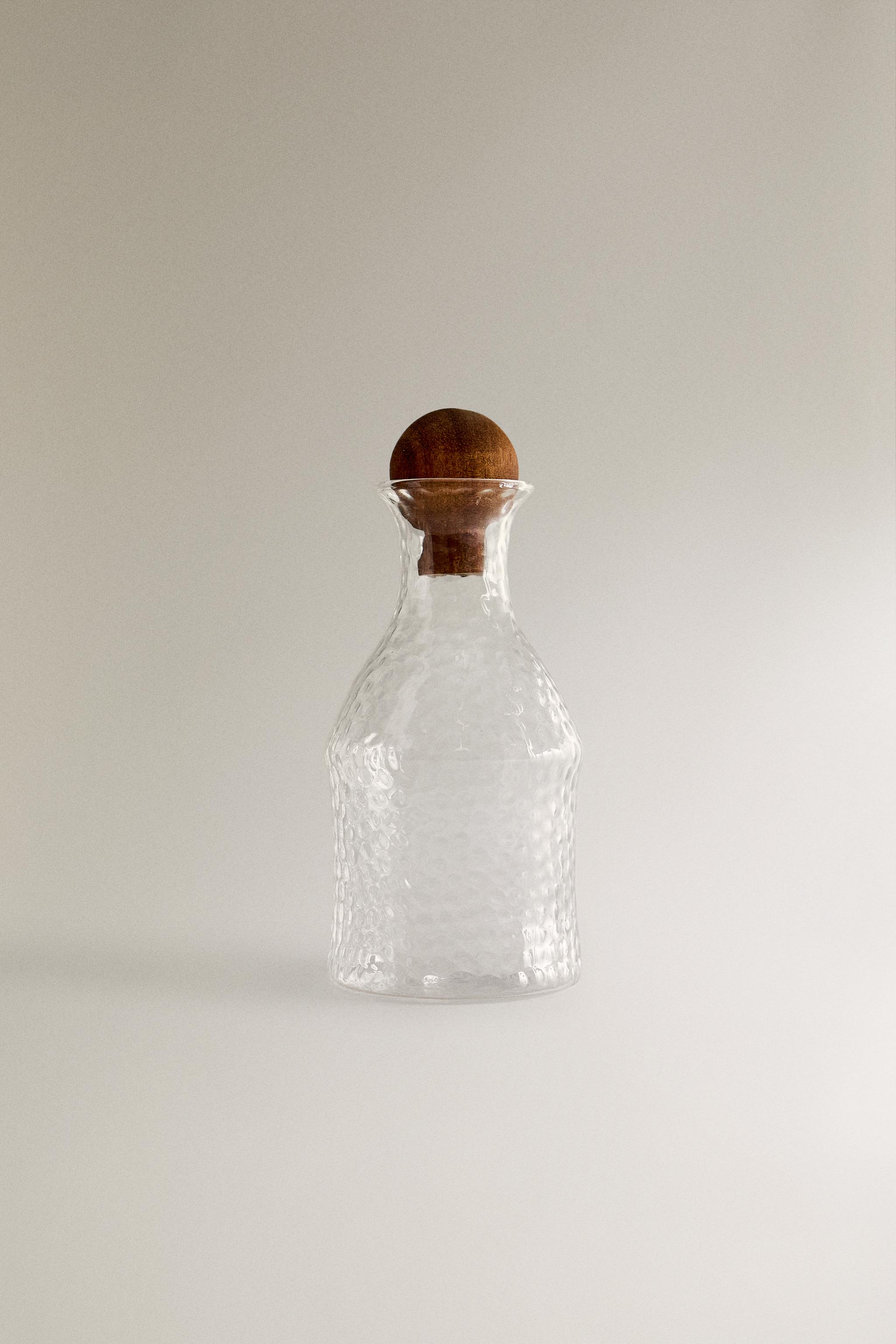 BOUTEILLE BOROSILICATE MARTELÉ BOUCHON BOIS