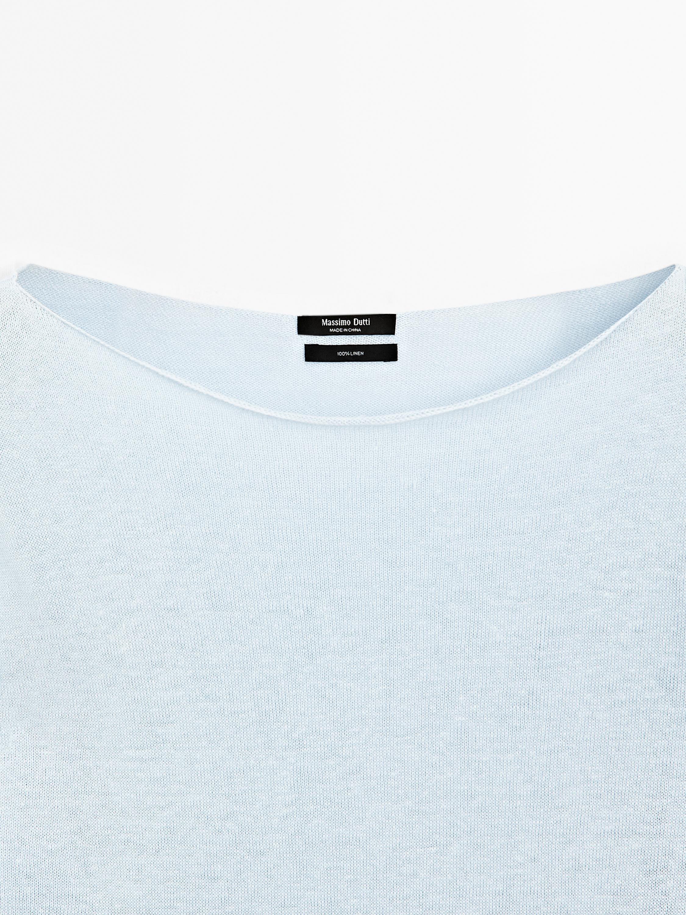 Pull col bateau 100 % lin