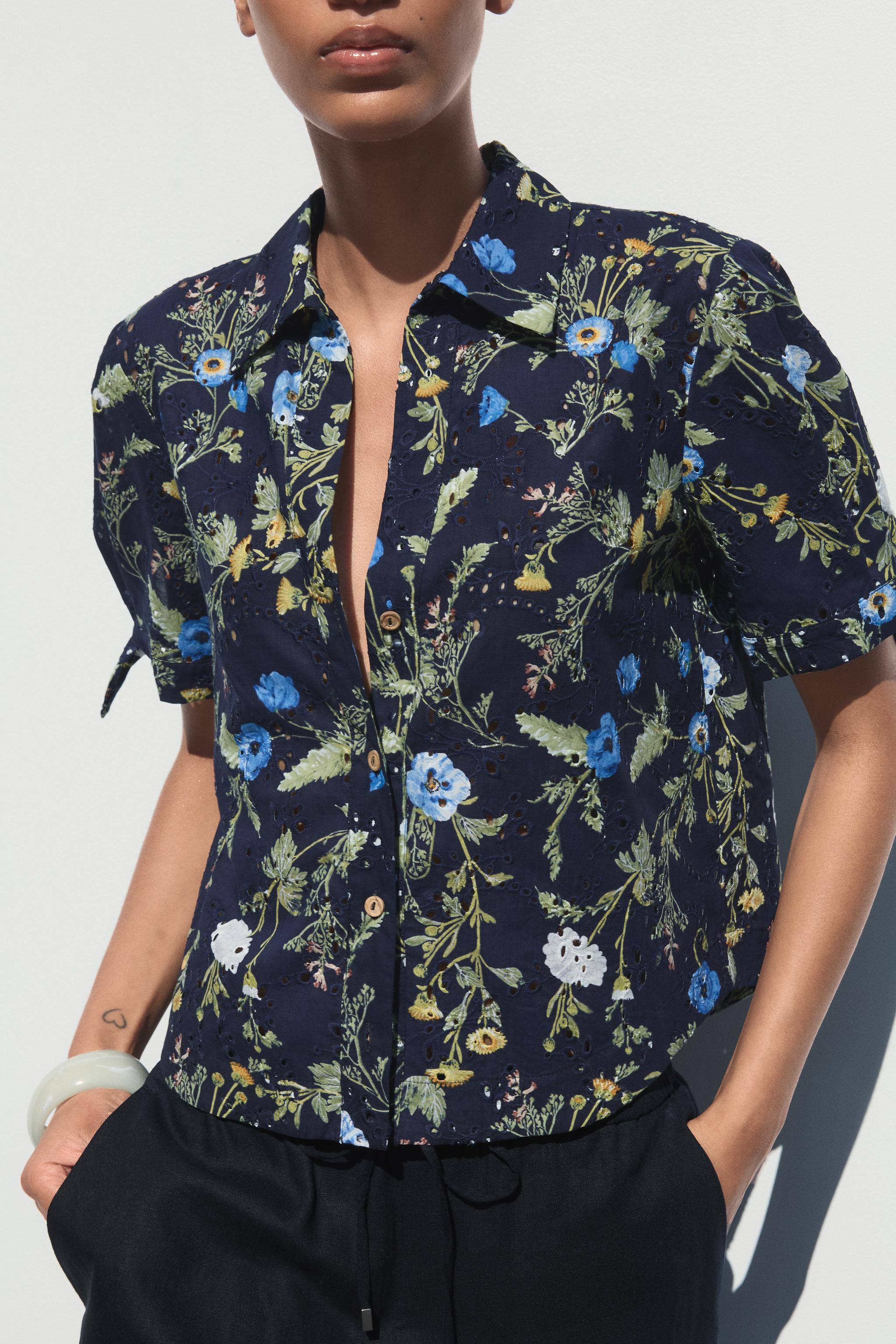 CHEMISE IMPRIMÉE BRODÉE PERFORÉE
