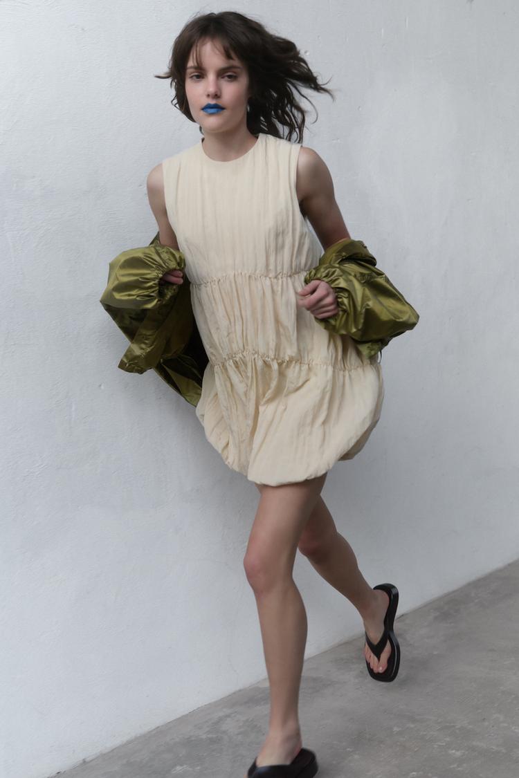 GATHERED BALLOON DRESS - Zara product image