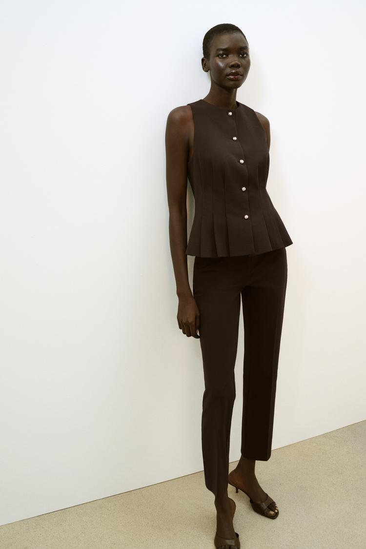 PEPLUM DARTED VEST - Zara product image