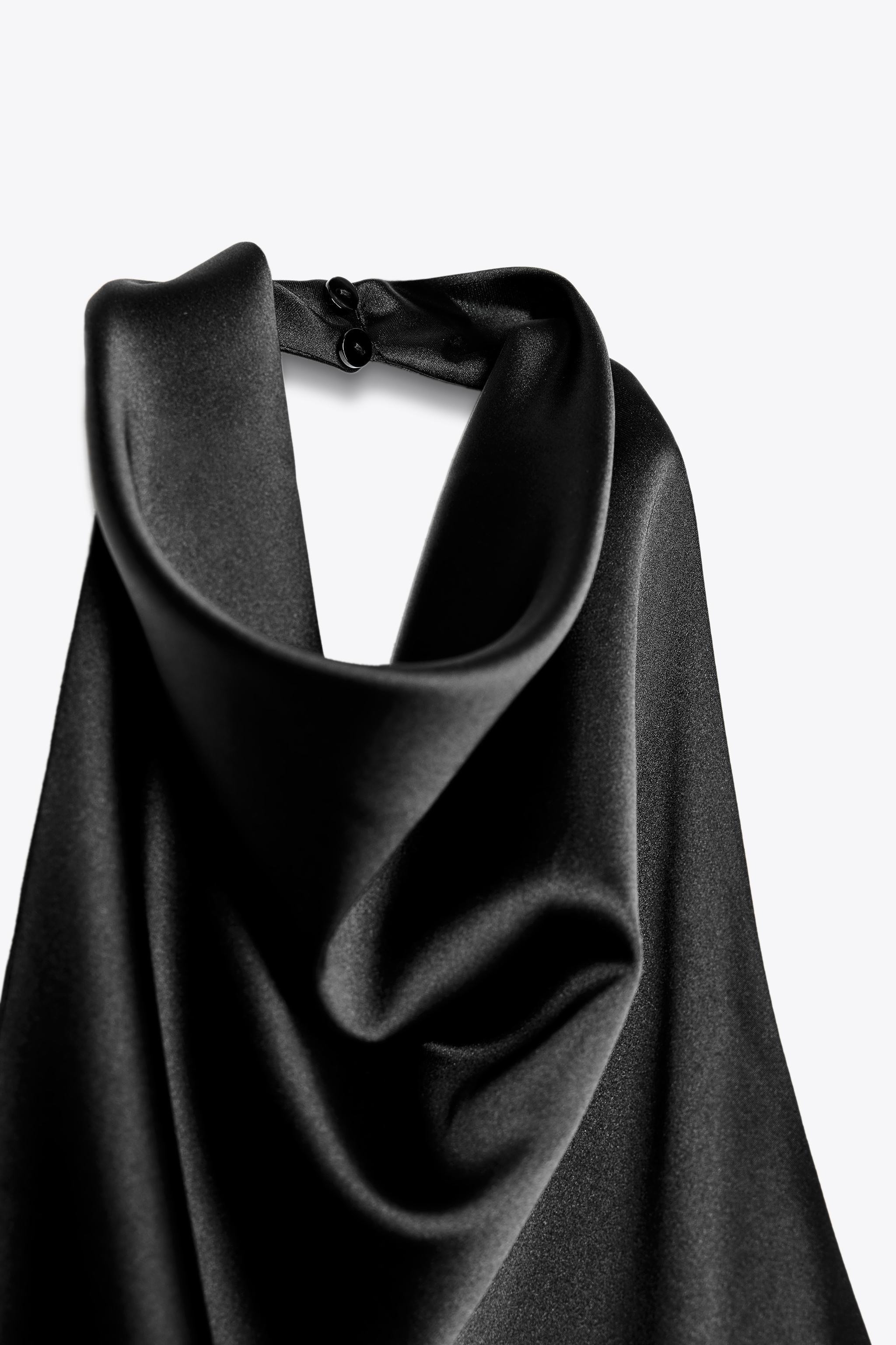 SATIN HALTER MINI DRESS
