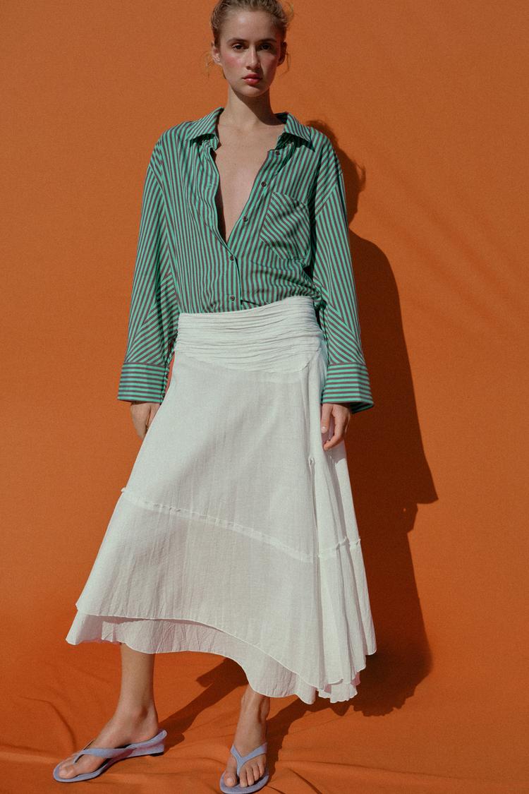 ASYMMETRIC RUSTIC FABRIC SKIRT - Zara product image
