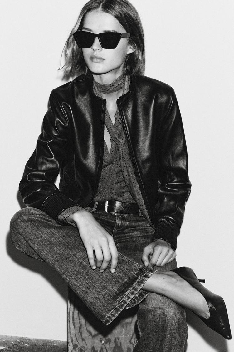 LEATHER KITTEN HEEL SHOES - Zara product image