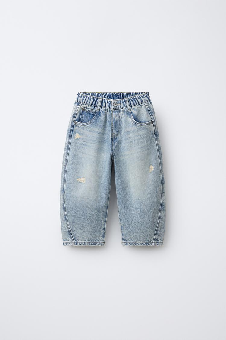 RIPPED BARREL JEANS - Zara product image