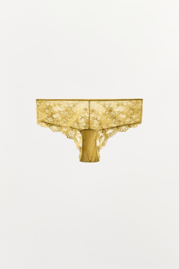 HIGH-WAISTED LACE PANTIES - Zara product image