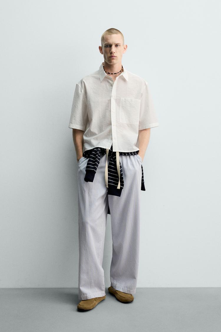 STRIPED WIDE FIT PANTS - Zara product image