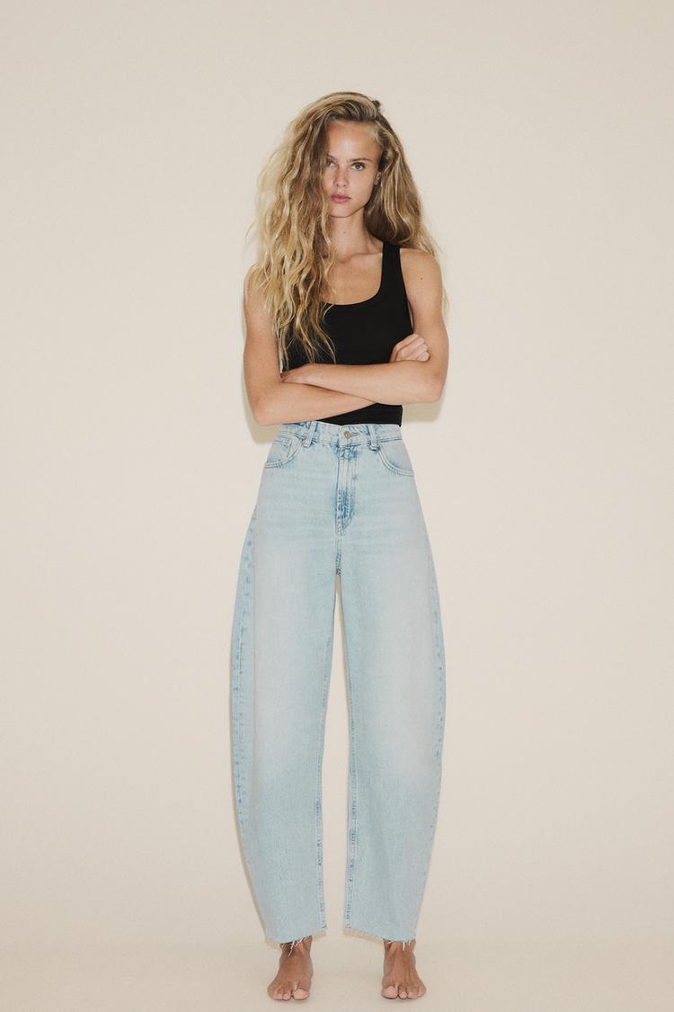 HIGH-WAIST TRF BARREL JEANS - Zara product image