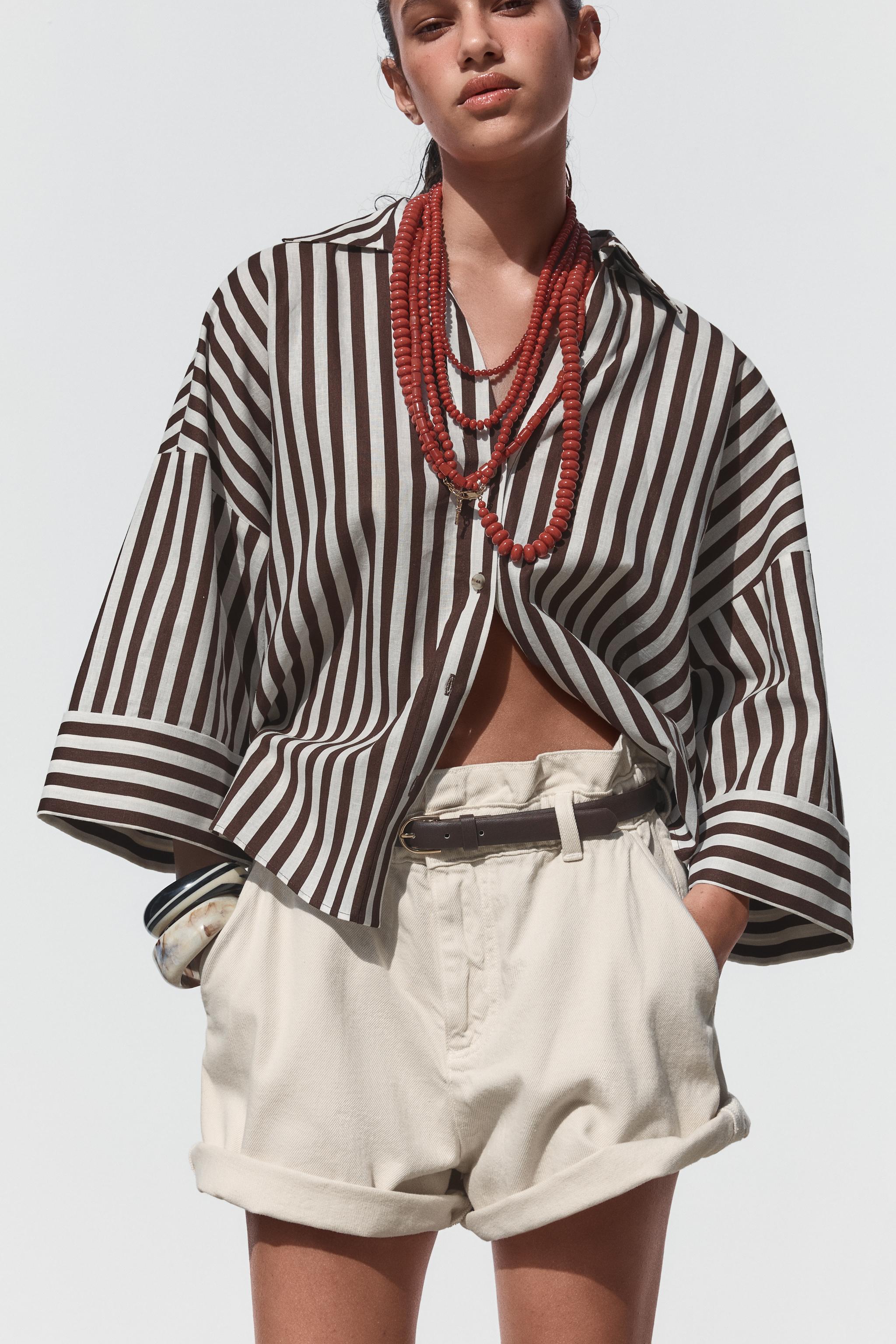 CHEMISE MANCHE LARGE AVEC LIN