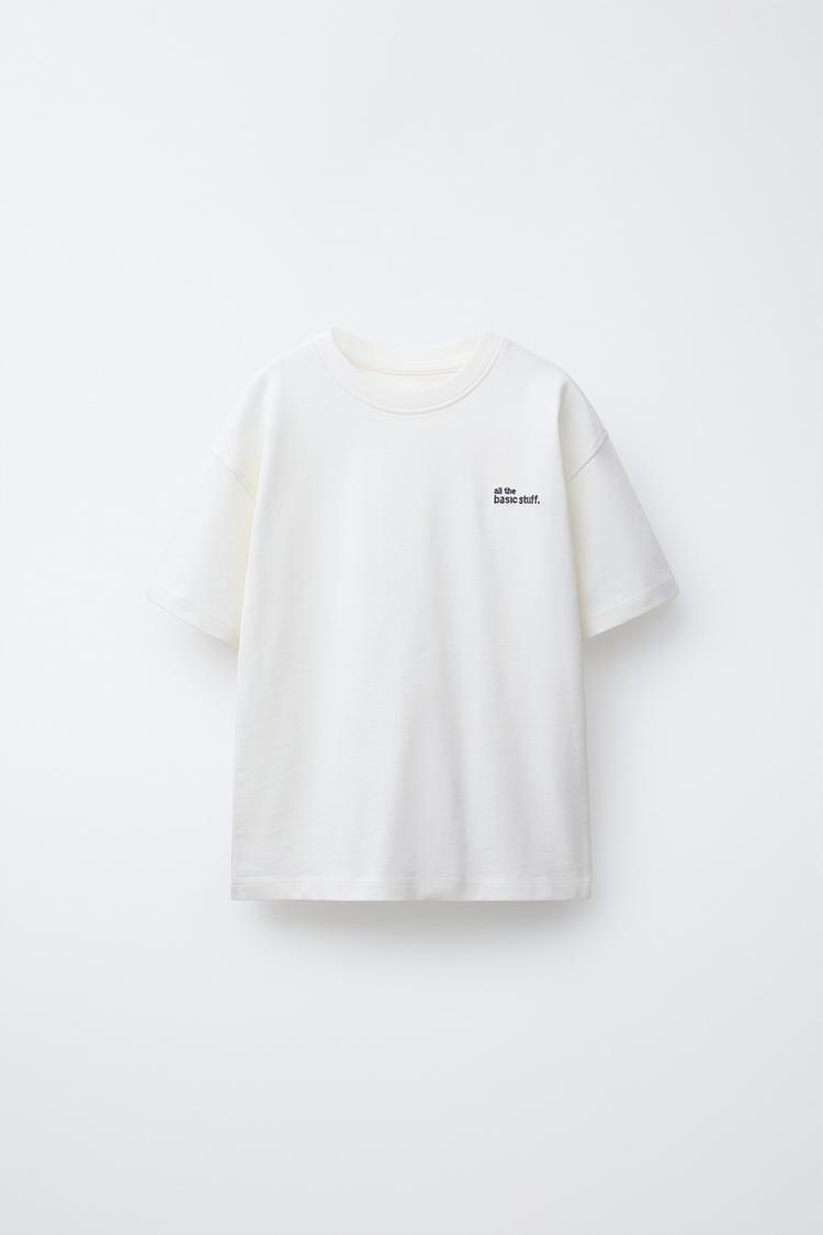 HEAVYWEIGHT EMBROIDERED TEXT T-SHIRT - Zara product image