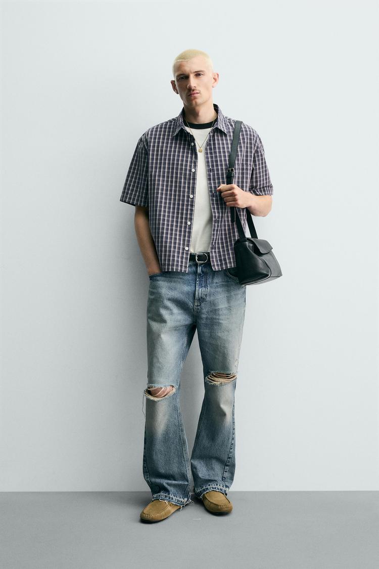 RELAXED FIT PLAID SHIRT - Zara product image