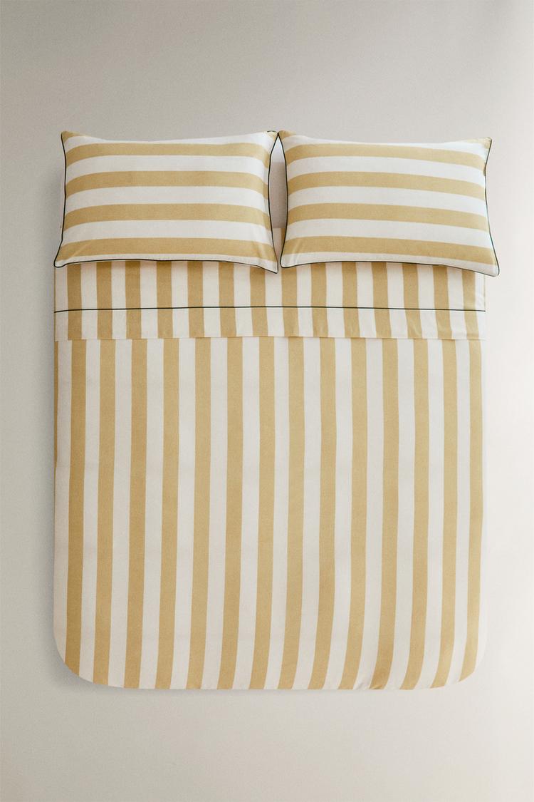 FADED COTTON STRIPED DUVET COVER - Zara product image
