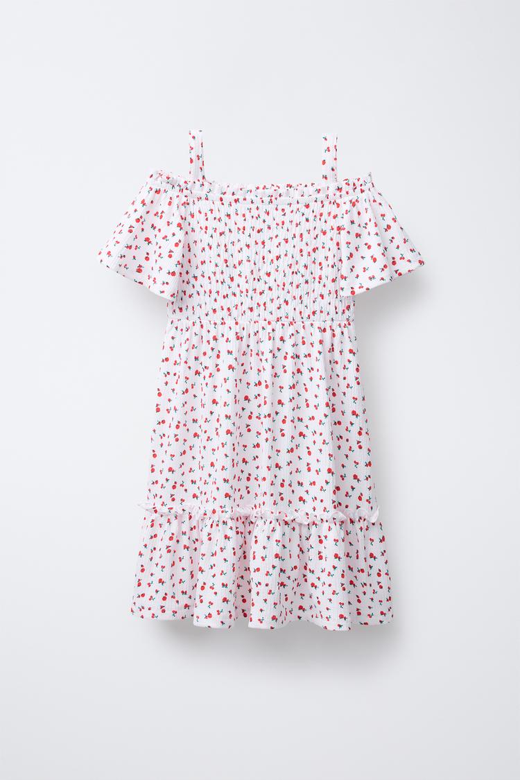 TEXTURED FLORAL DRESS