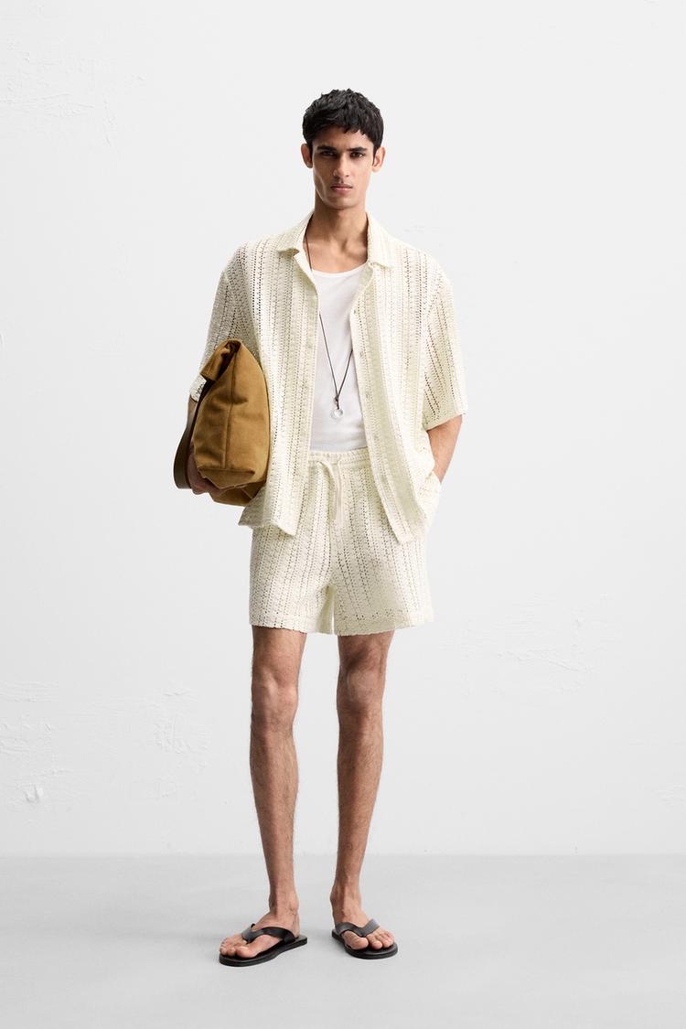 STRUCTURED CROCHET SHORTS