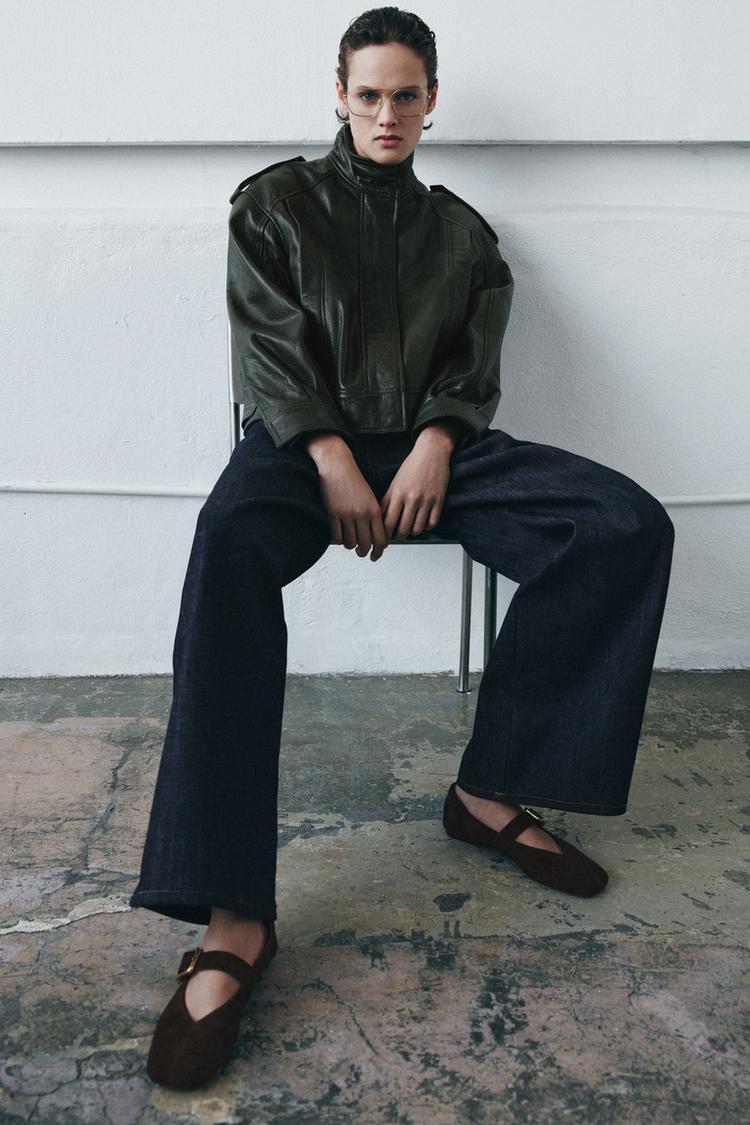 SUEDE BUCKLE BALLET FLATS - Zara product image