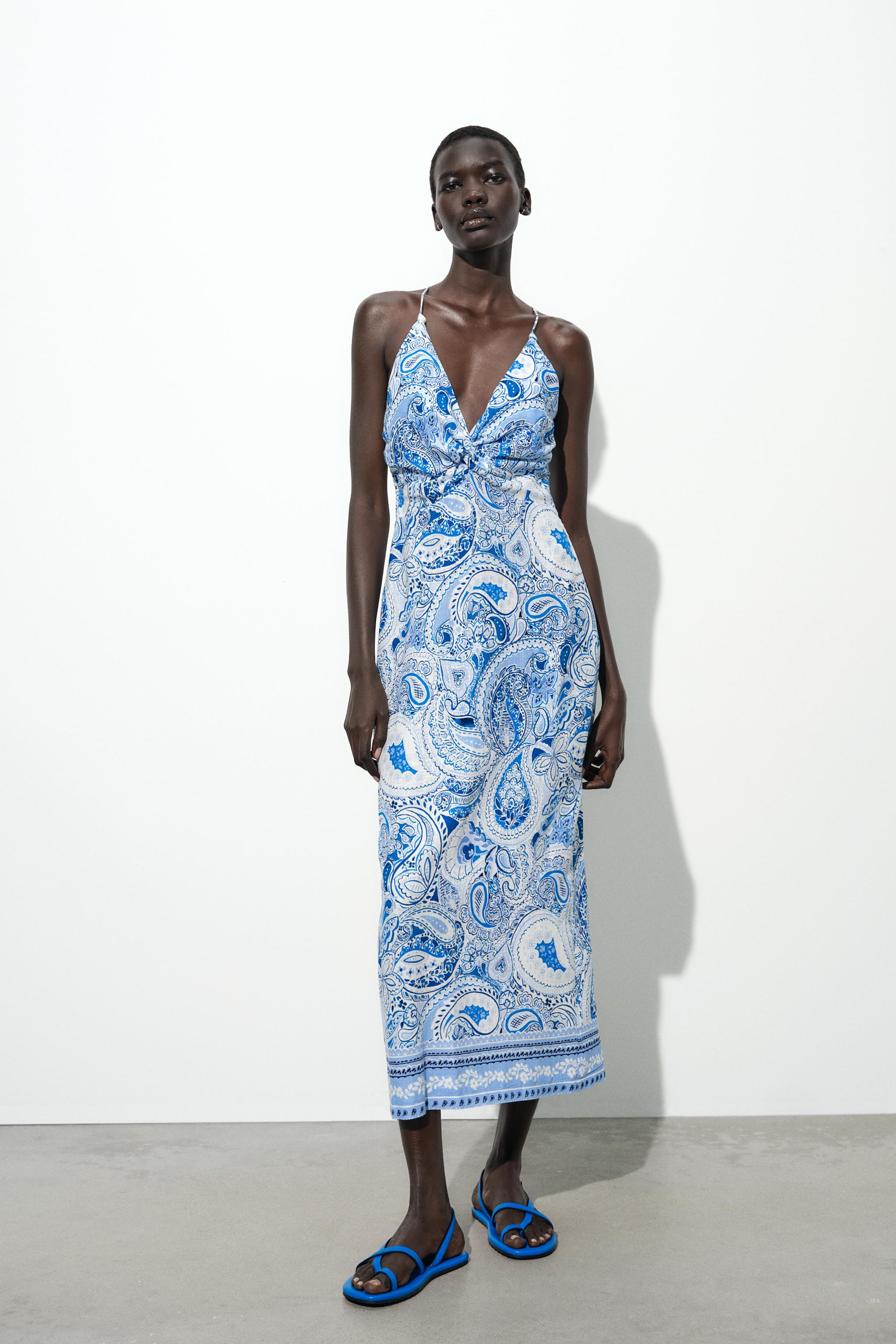 ROBE MIDI IMPRIMÉE AVEC NŒUD