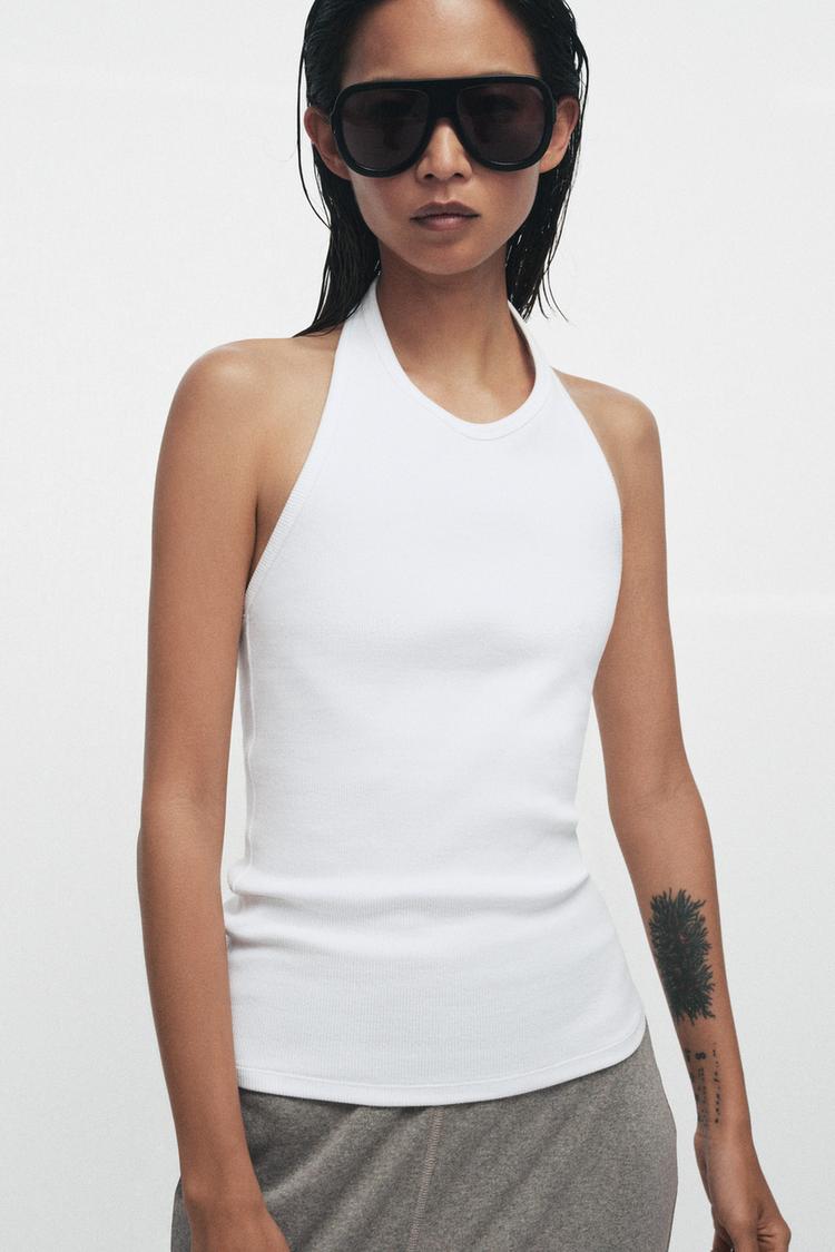 RIBBED HALTER TOP - Zara product image