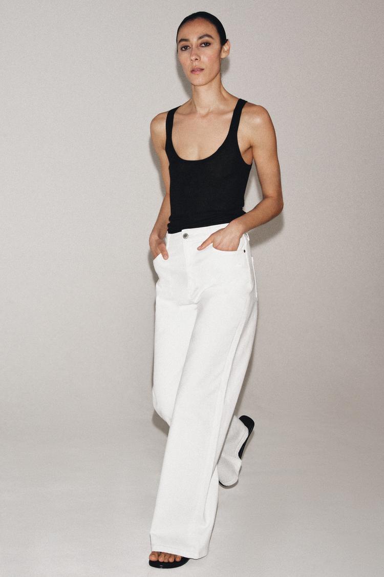 ZW COLLECTION HIGH WAIST WIDE LEG JEANS - Zara product image