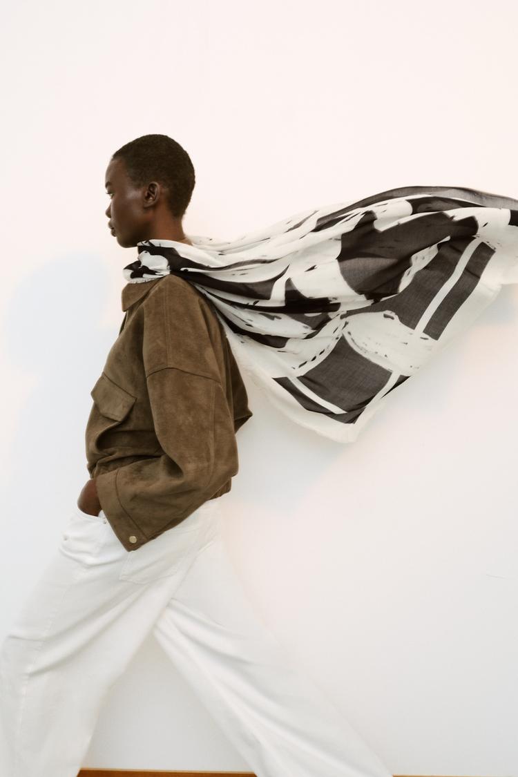 MODAL BLEND FLORAL PRINT SCARF - Zara product image