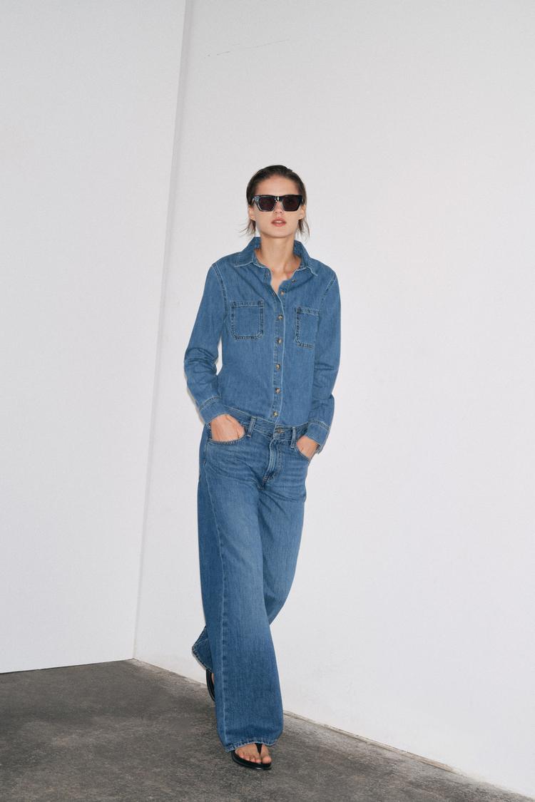 ZW COLLECTION WIDE LEG LOW-RISE JEANS