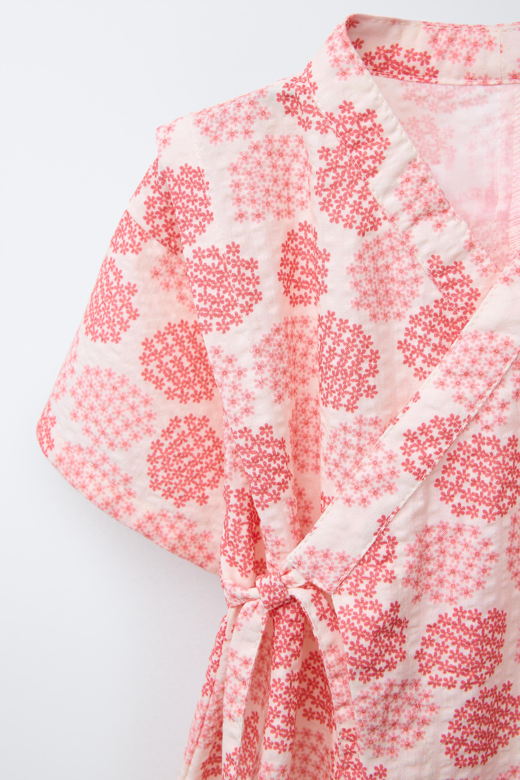 1-9 MONTHS/ FLORAL PRINT KIMONO ROMPER