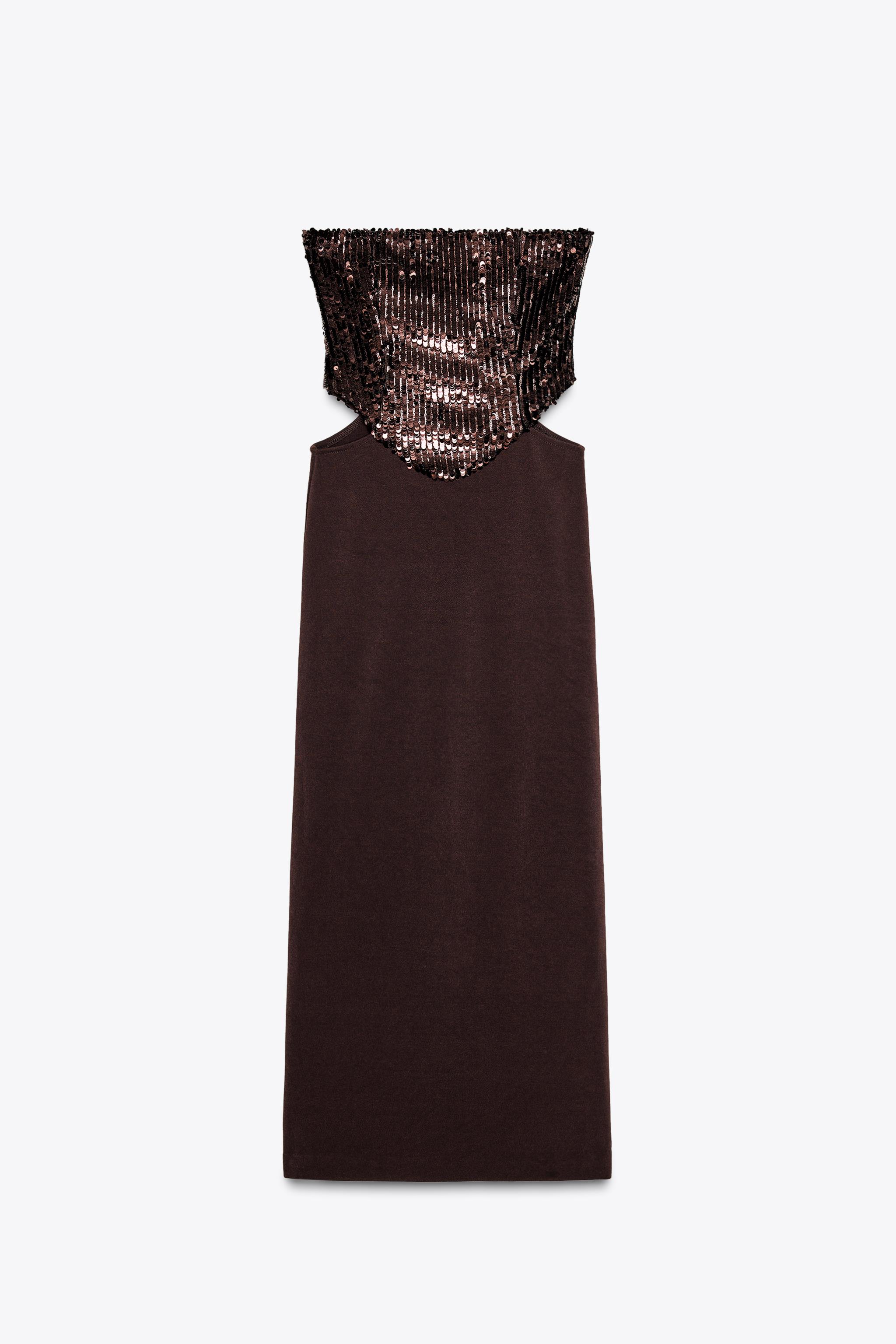 SEQUIN CUT-OUT COMBINATION DRESS