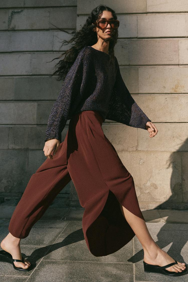 FLOWY PANTS WITH VENTS - Zara product image