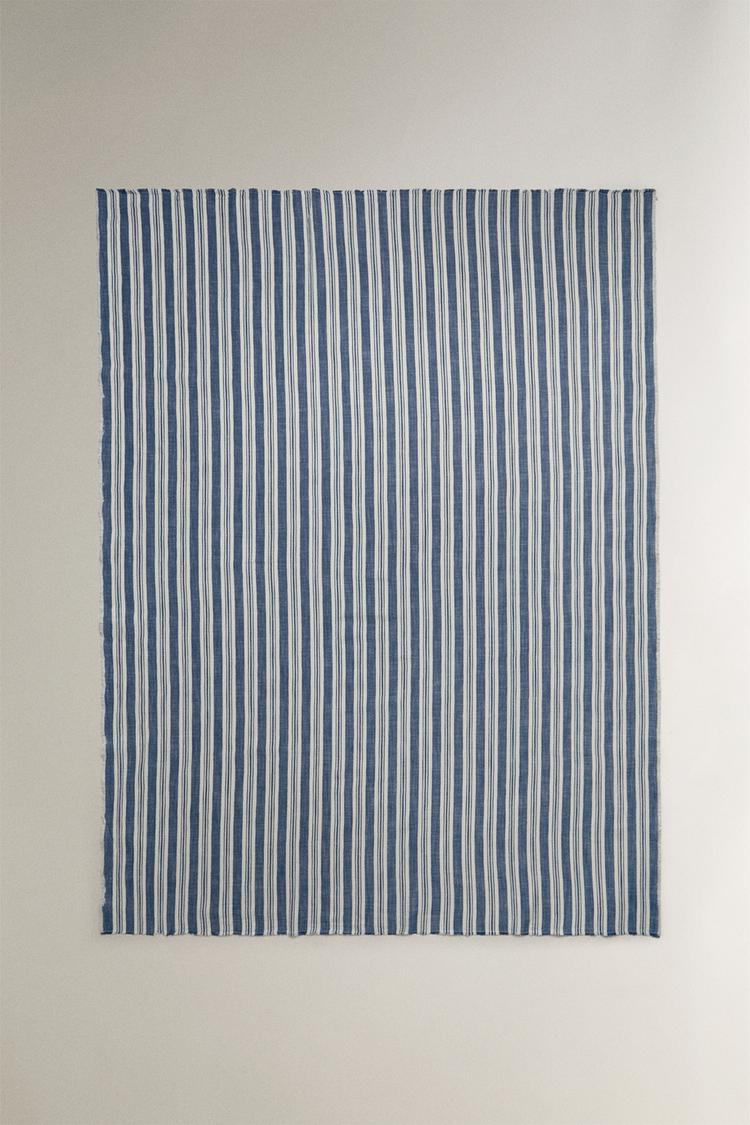 STRIPED COTTON BLANKET - Zara product image