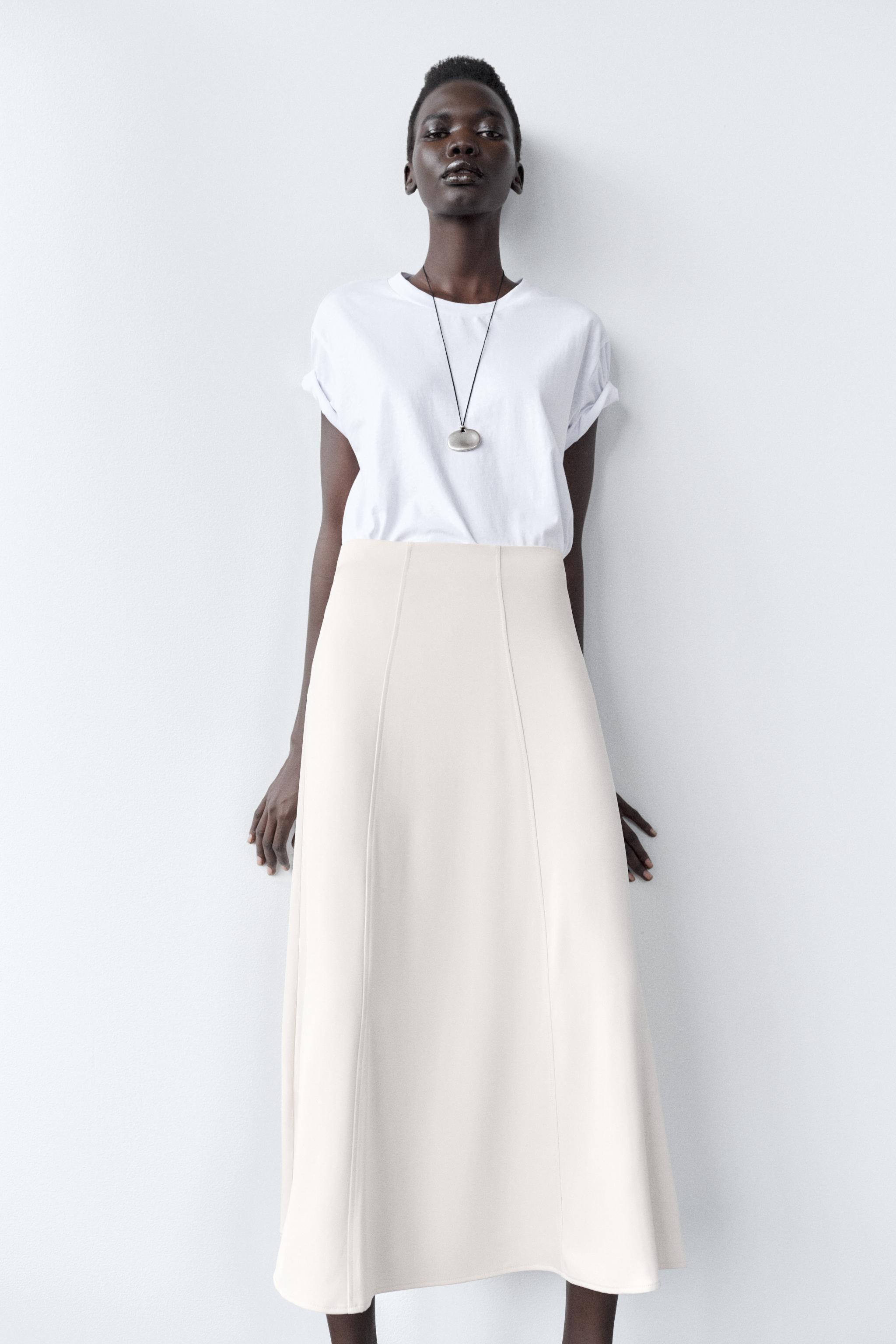 CREPE MIDI SKIRT