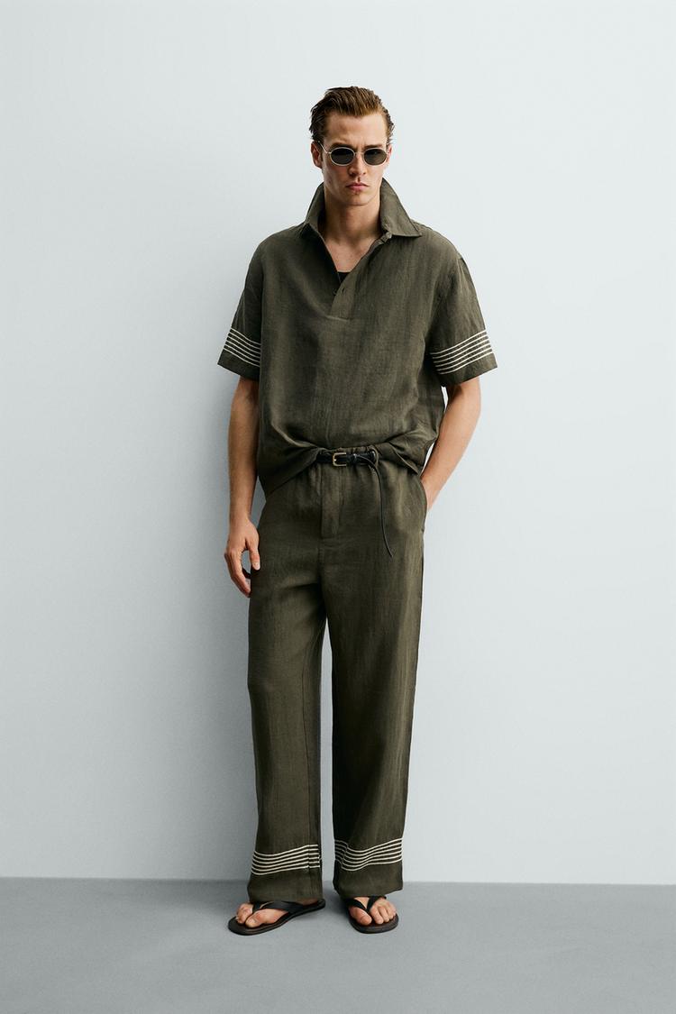 100% LINEN RELAXED FIT PANTS - Zara product image