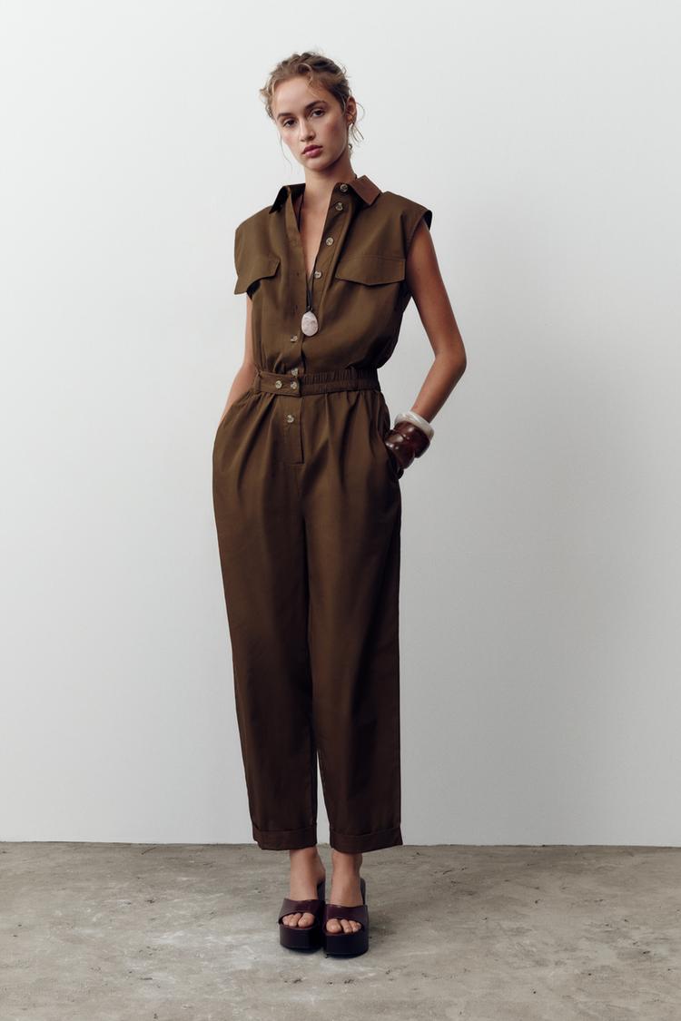 LONG POPLIN JUMPSUIT - Zara product image