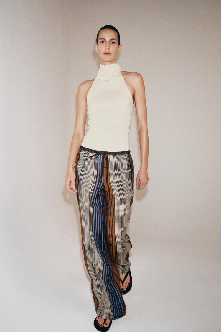 ZW COLLECTION STRIPED PAJAMA PANTS - Zara product image