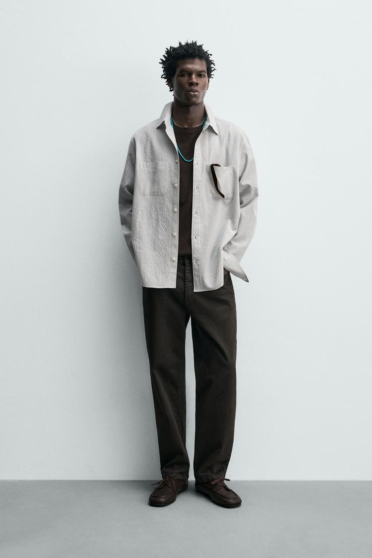 TEXTURED PLAID SHIRT - Zara product image