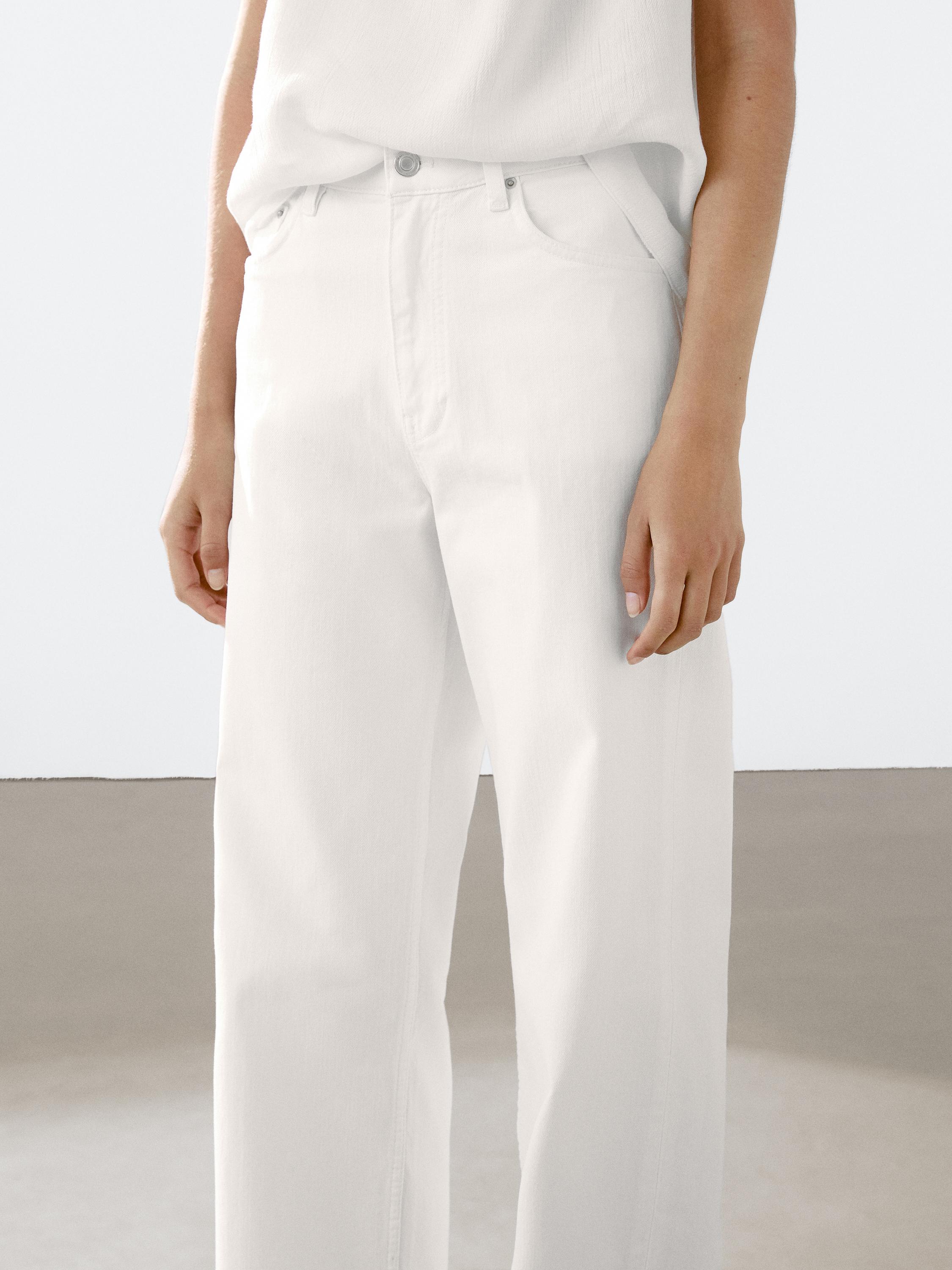 Faux jean wide straight