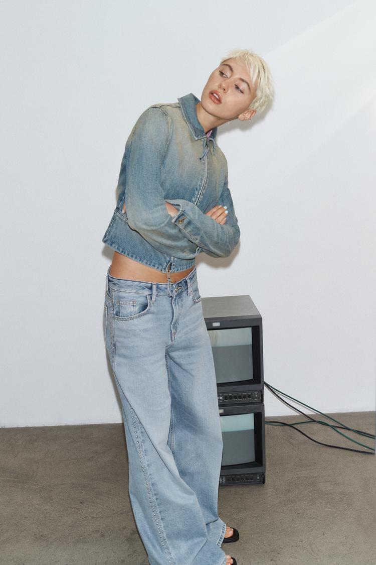 TRF ZIP-UP DENIM JACKET - Zara product image