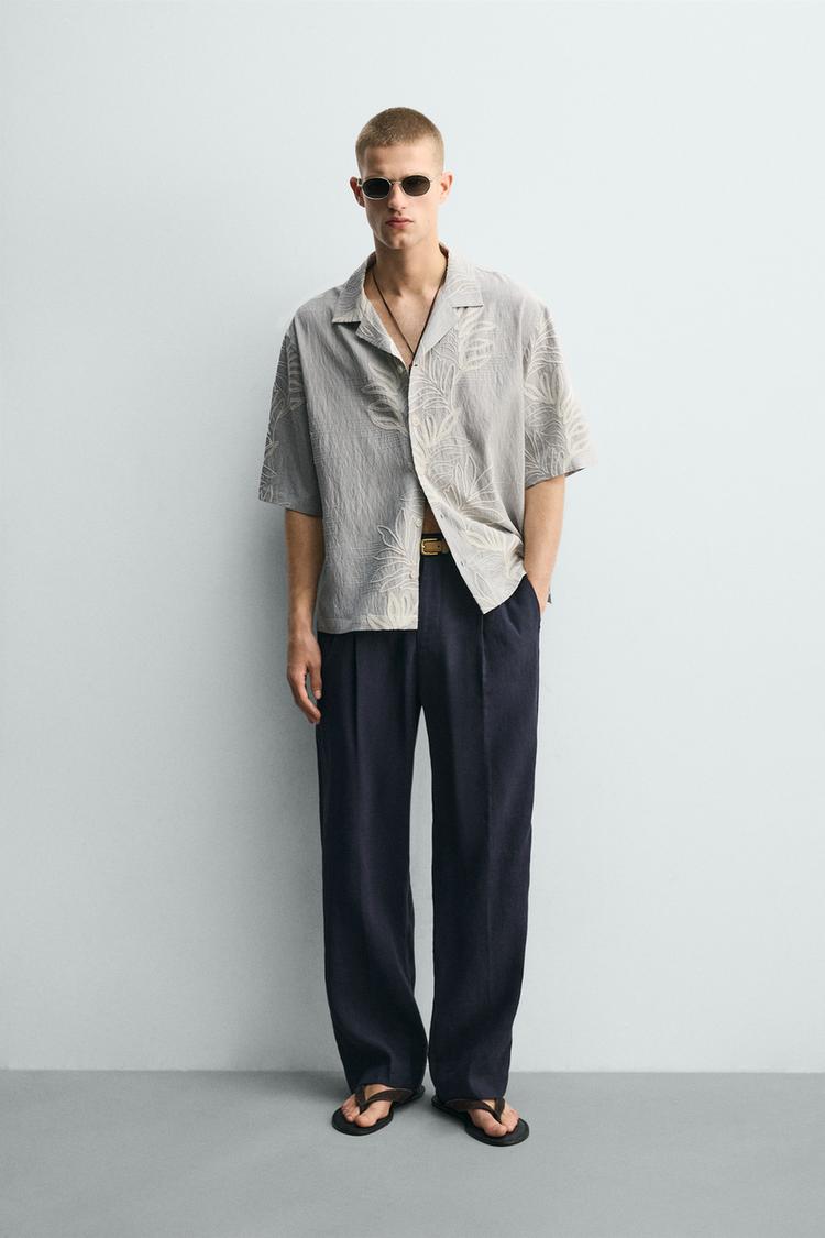 EMBROIDERED LEAF JACQUARD SHIRT - Zara product image