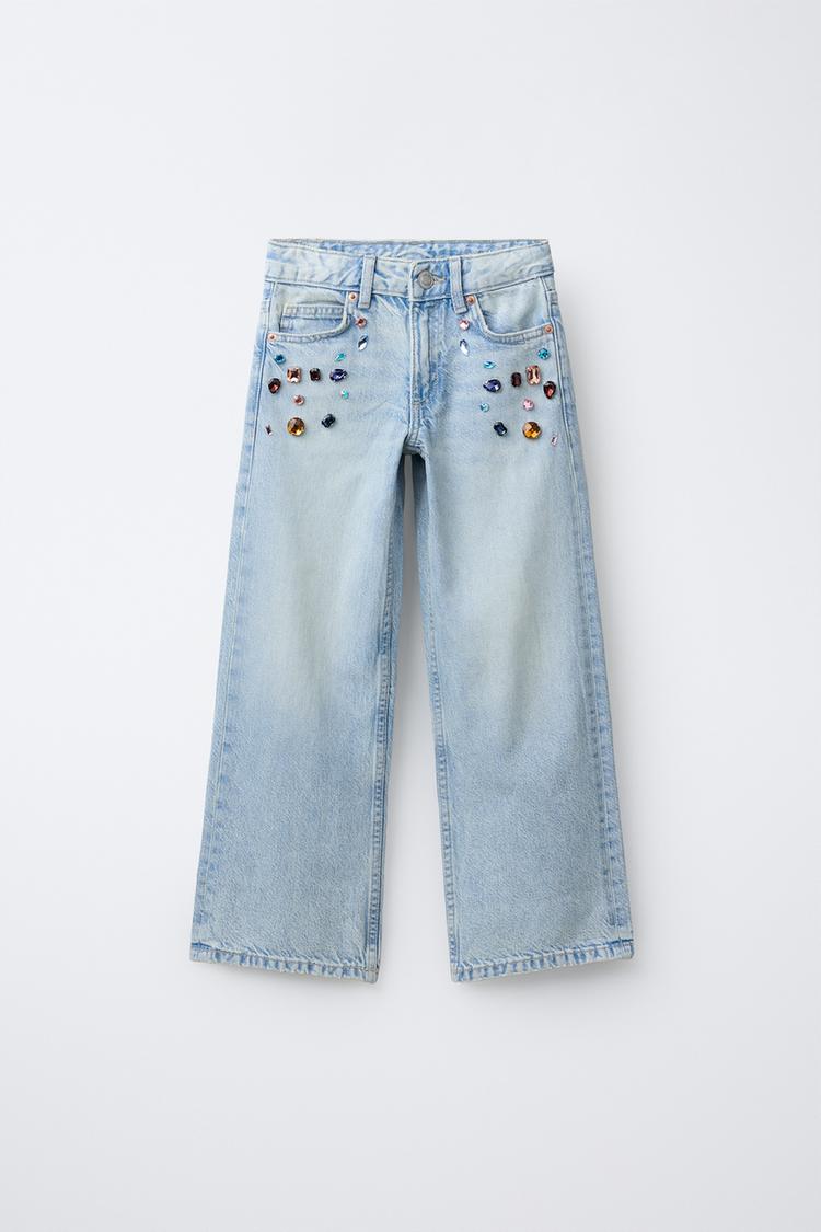 BEADED WIDE LEG JEANS - Zara product image