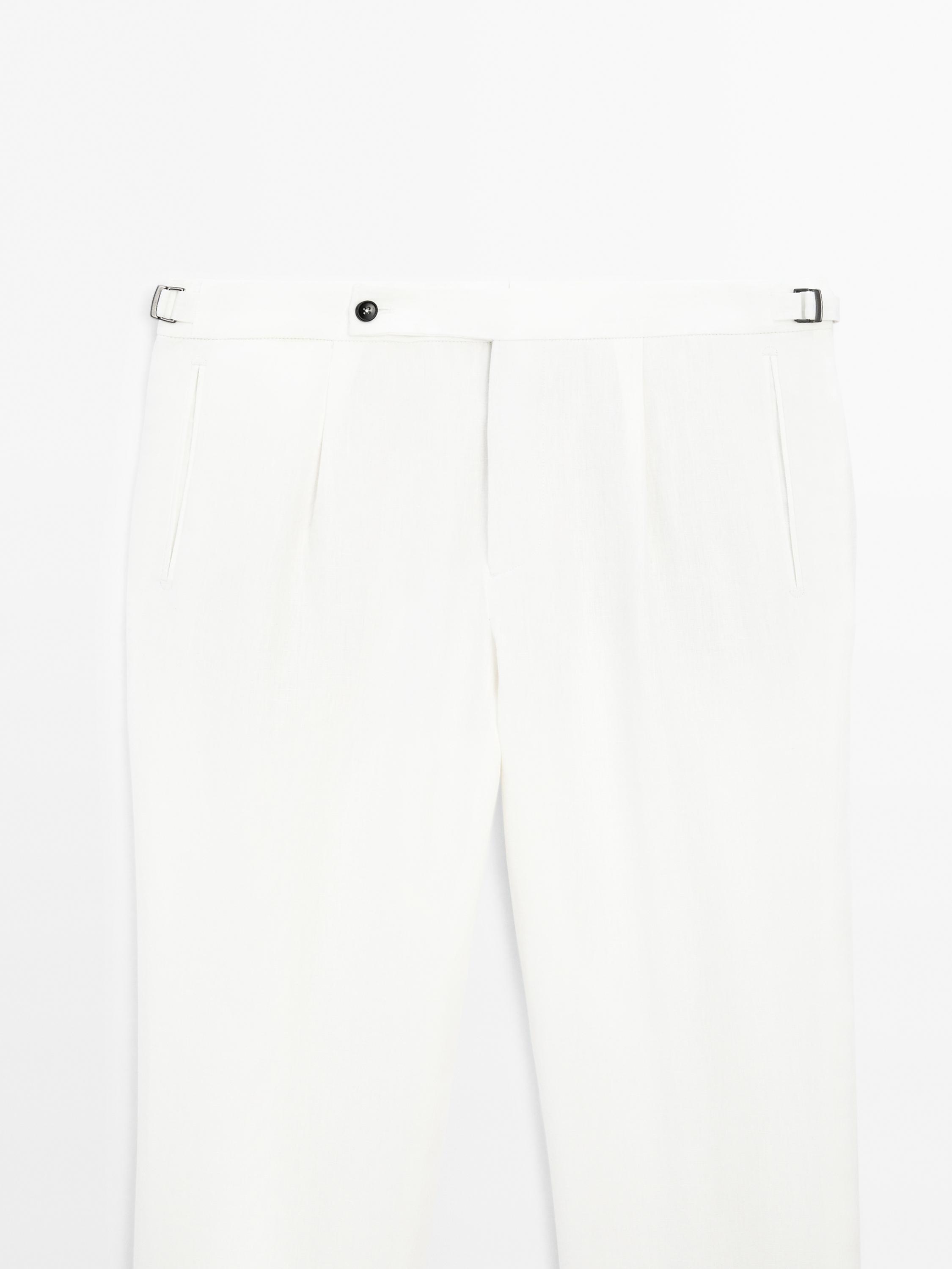 100% linen darted trousers