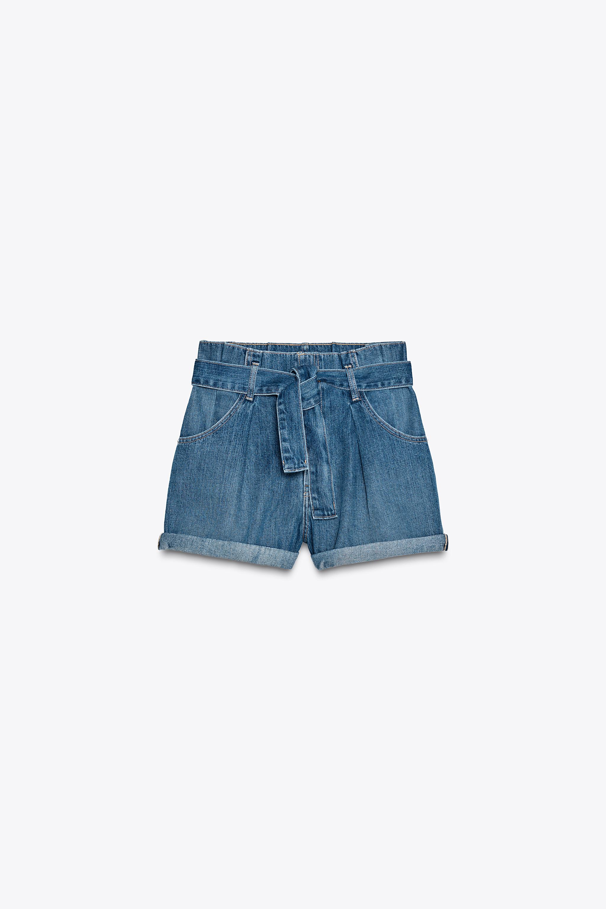 SHORT EN JEAN TRF PAPER BAG TAILLE HAUTE