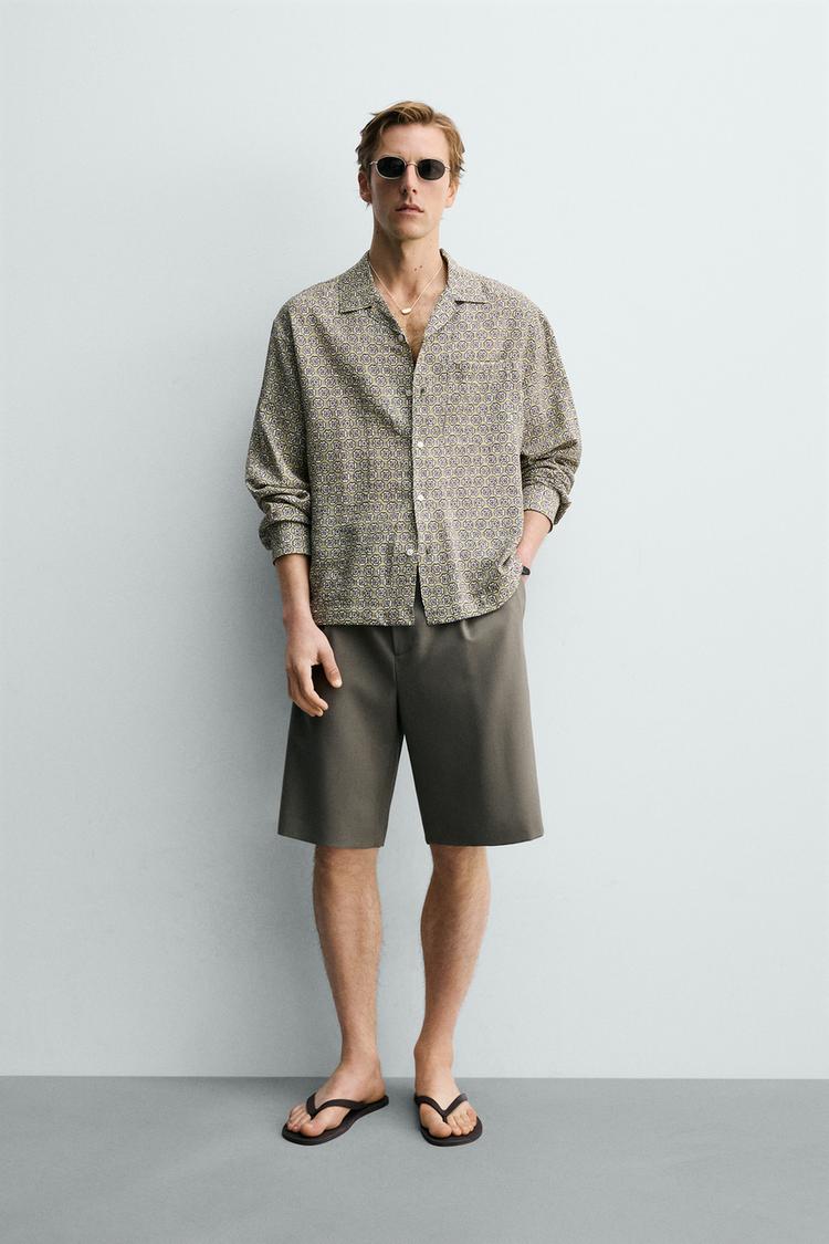 GEOMETRIC PRINT RELAXED FIT SHIRT - Zara product image