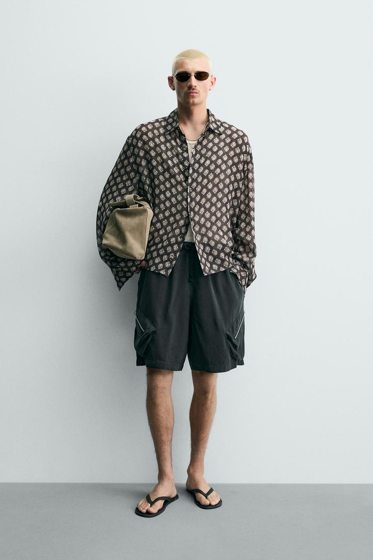 GEOMETRIC PRINT FLOWY SHIRT - Zara product image