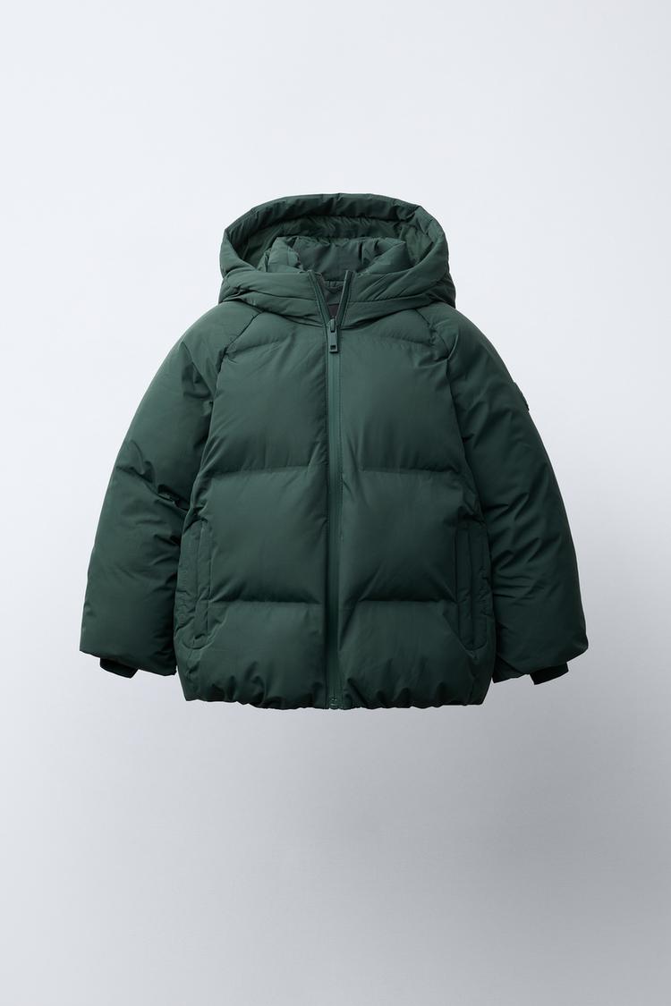 WATER REPELLENT PUFFER COAT WITH HOODIE - Zara product image