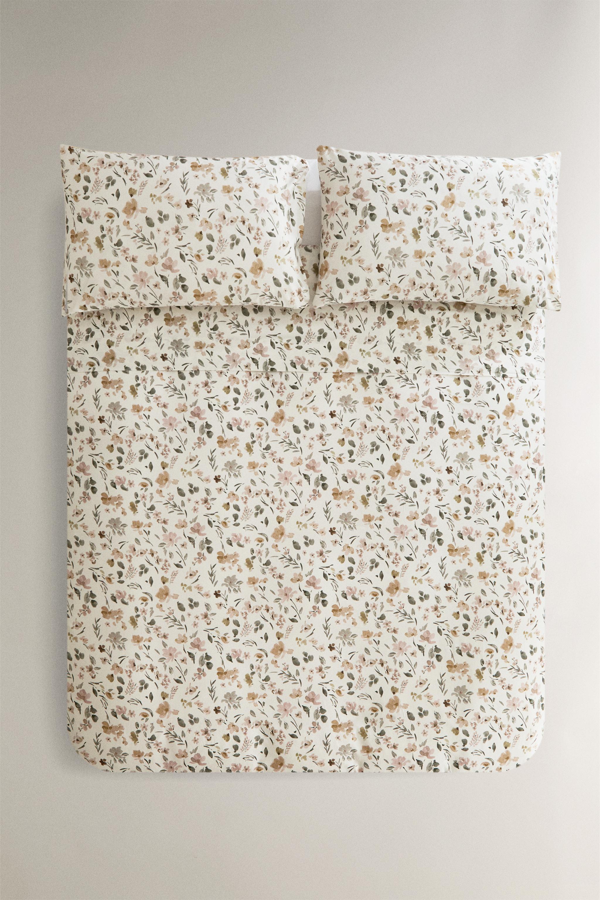 FLORAL PRINT SATEEN DUVET COVER
