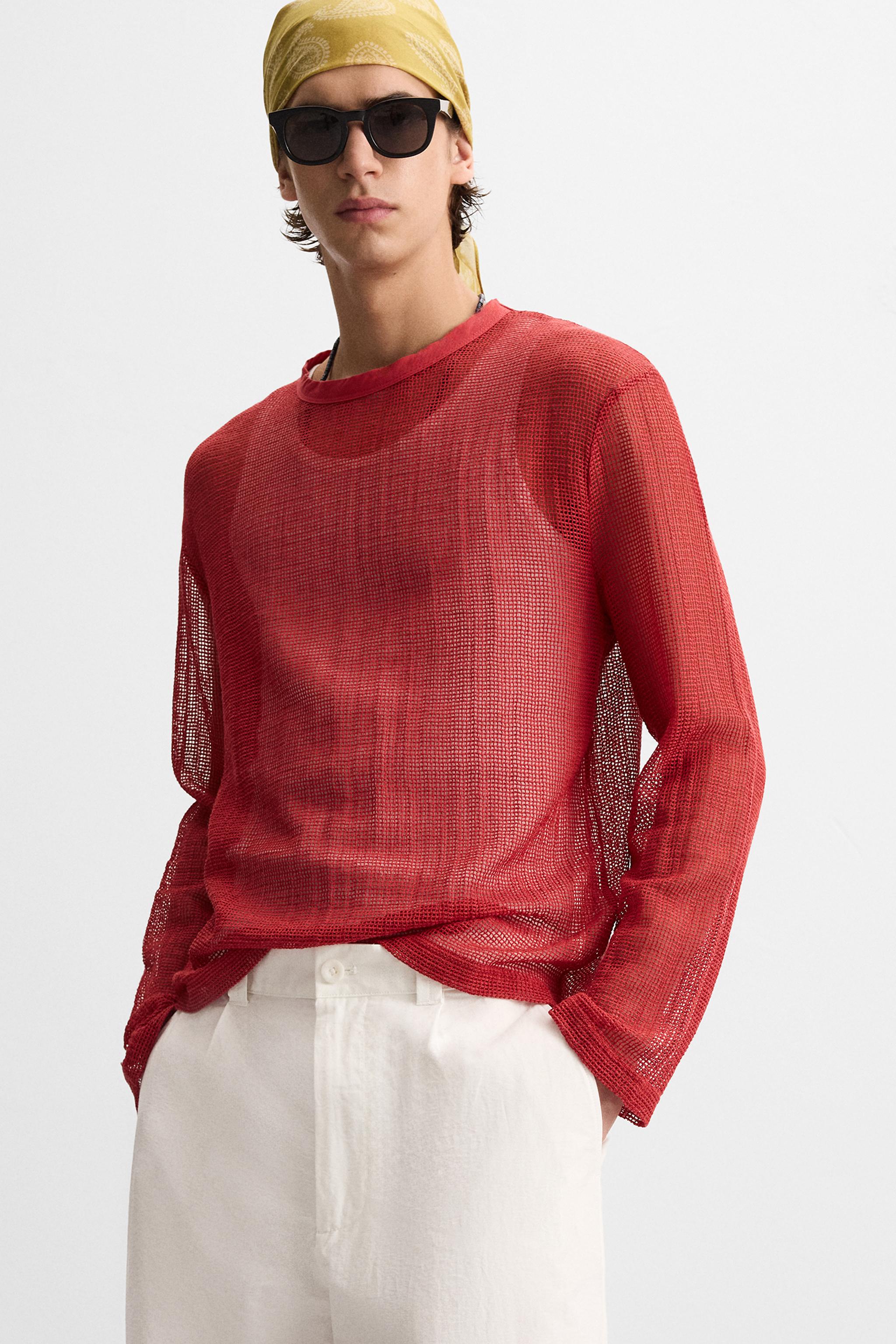 OPEN KNIT T-SHIRT