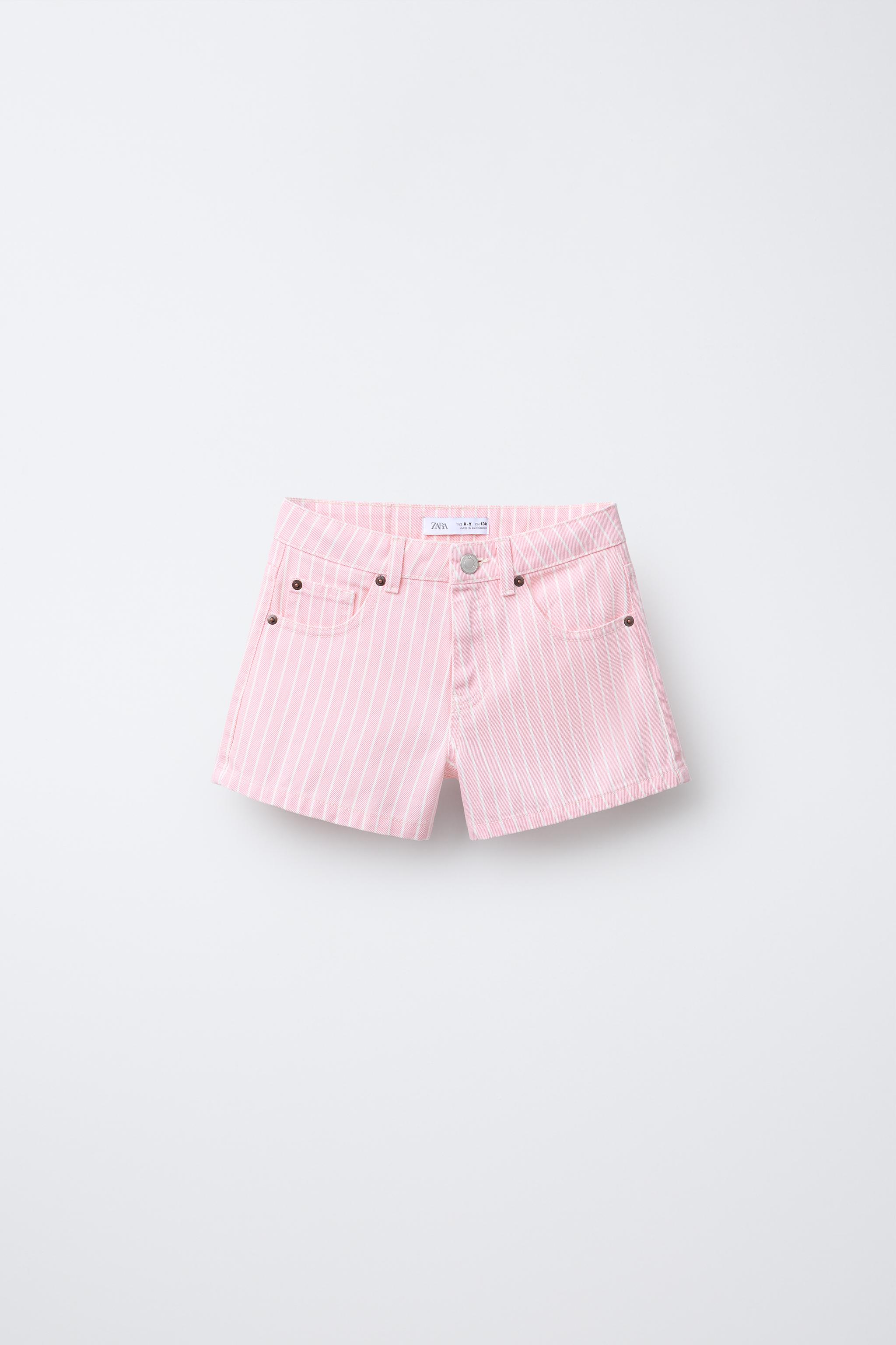 STRIPED DENIM SHORTS