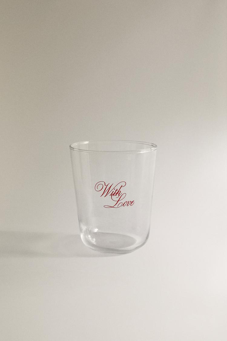 GLASS TUMBLER "WITH LOVE" - Zara product image