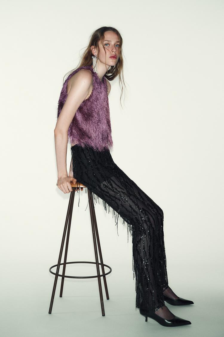 FRINGED BALLOON TOP - Zara product image