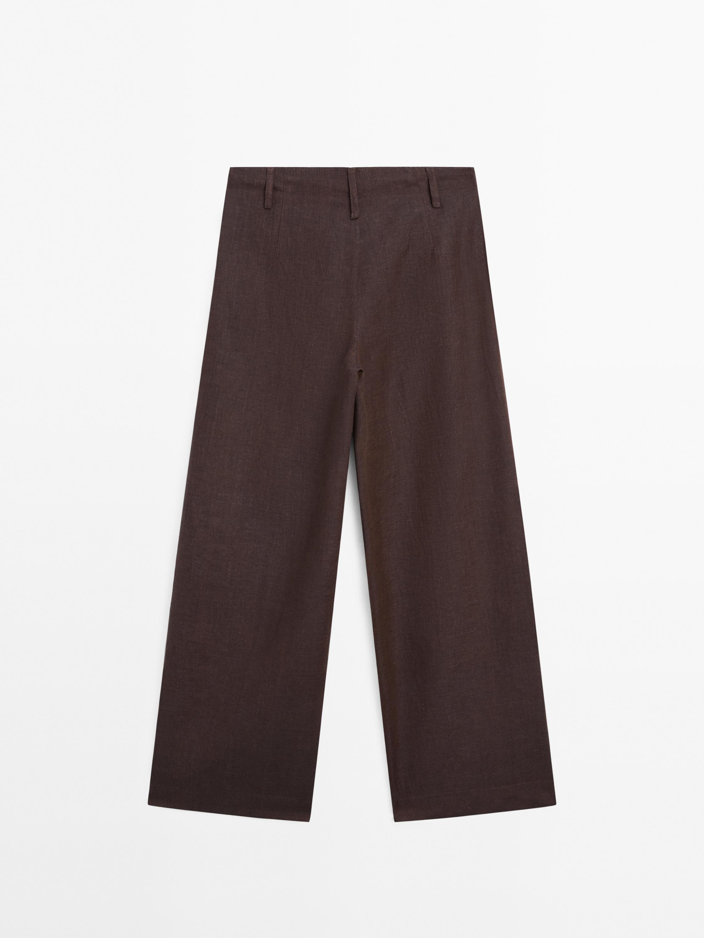Pantalon relaxed fit 100 % lin