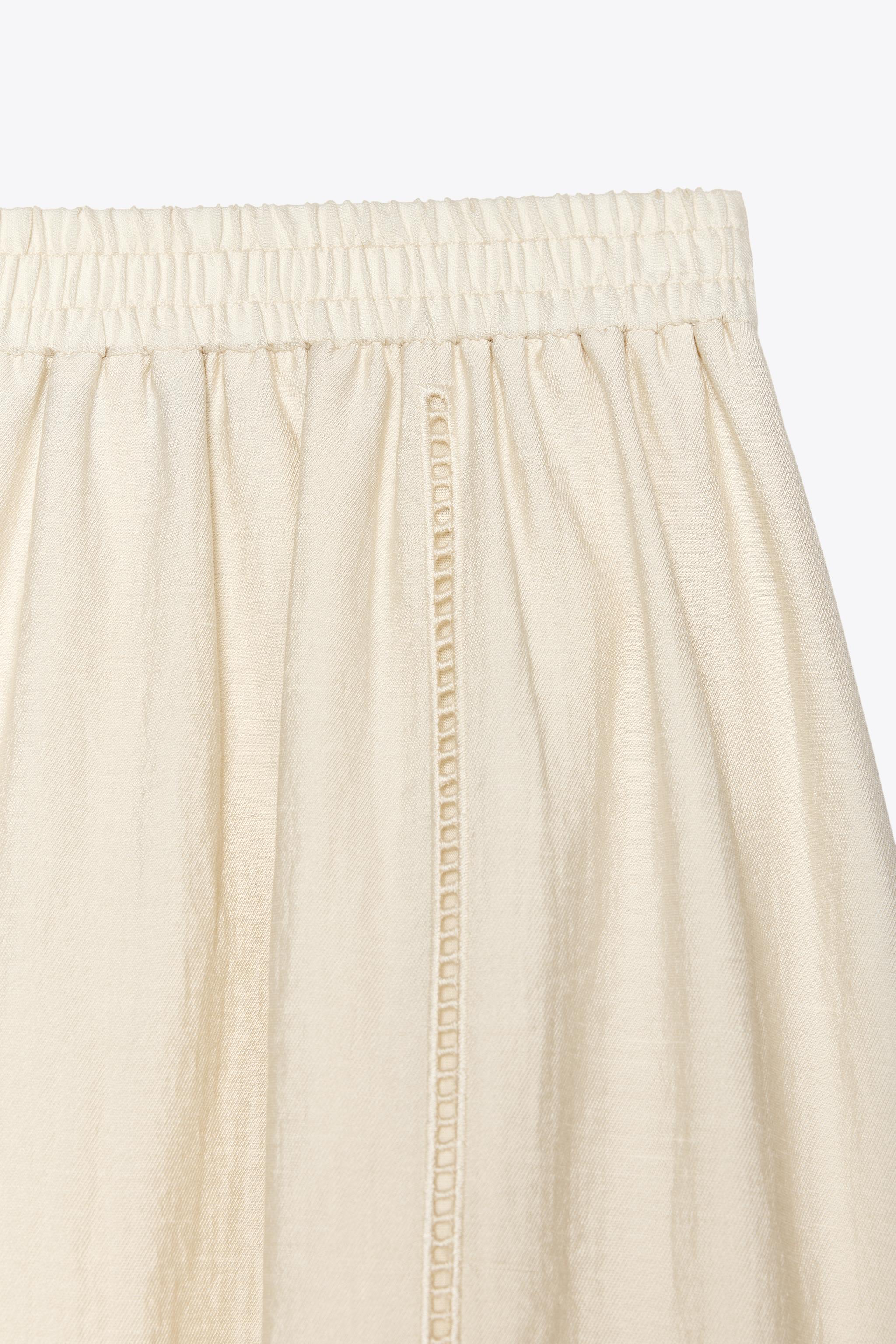 JUPE MIDI BRODERIES AJOURÉES